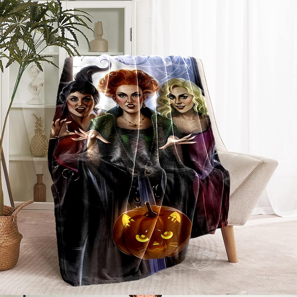 Hocus Pocus Theme Printed Blanket - Perfect for Couch, Bed, Travel & Outdoor Use | Machine Washable, Cozy & Durable.