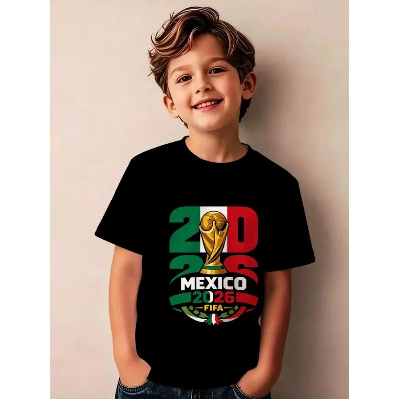 Mode Vêtements pour Enfants Col Rond Manches Courtes Impression Couleur 3D Décontracté T-shirt Décontracté à Manches Courtes et Col Rond