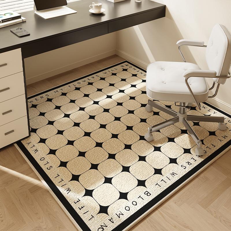 

Square Rugs Desk Computer Chair Floor Mat Bedroom Wash-Free Wipeable Anti-Slip Floor Protection Pad Home Decoration 60x60cm 24inch
