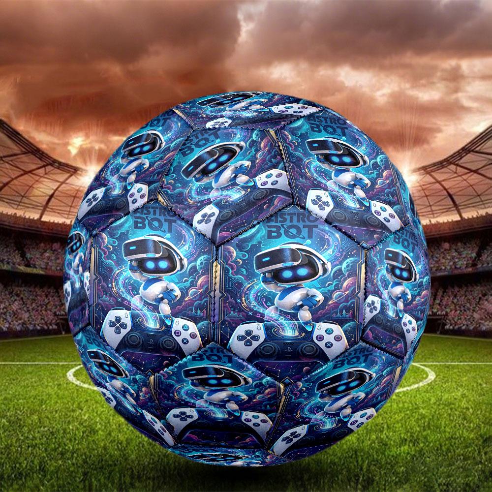 Cosmic Bot Crew Print Size 5 Soccer Ball, Standard Match Football for Sports Game and Team Practice, Ideal Gift for Soccer Fans