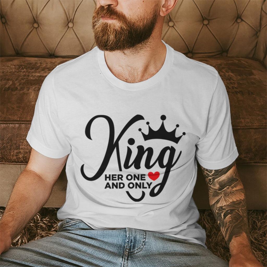 King Queen Hisher One And Only Print T Shirt Valentines Day Gifts Shirts Unisex Unisex King Queen Crown Couple Matching Tshirts