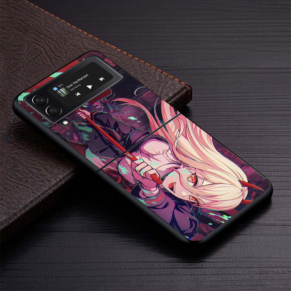 

C-Chainsaw Mans Power Phone Case For Samsung Galaxy Z Flip3 Flip4 Flip5 Flip6 Flip7 For Z Flip 7 6 5 4 3 5G Hard Folding Cover G Samsung Z Flip 5