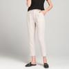 Women's High-Waist Cotton Linen Cigarette Pants - Summer 2025, Petite Eight-Point Casual, Straight Leg