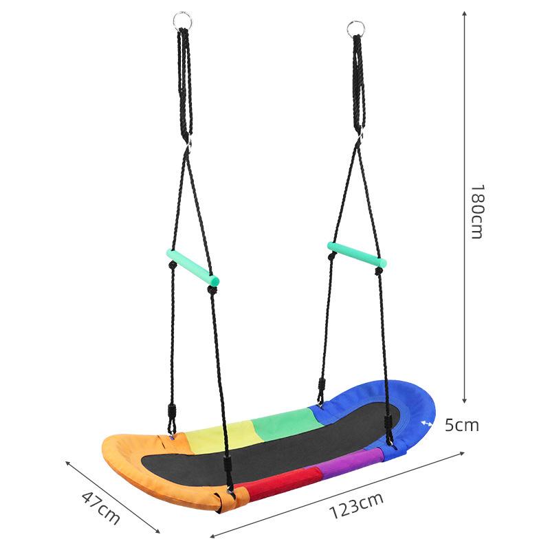 Children s Outdoor Courtyard Boat-Shaped Swing with Armrests - Six Color Options, Oxford Cloth Six Colors Boat Shape Oxford Cloth Swing