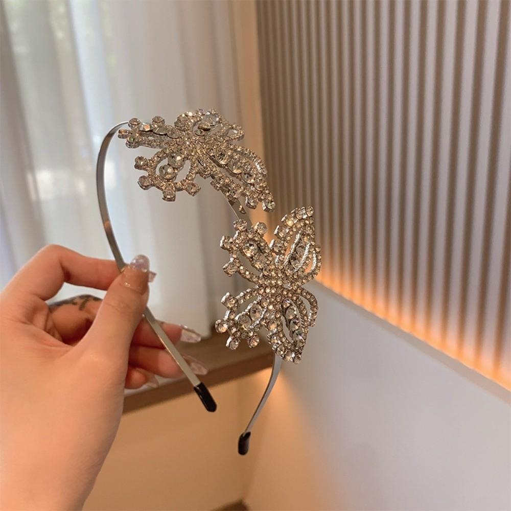 Glamorous Butterfly Headband Shiny Crystal Headwear Fashion Rhinestone Hair Band  Girls Accessories