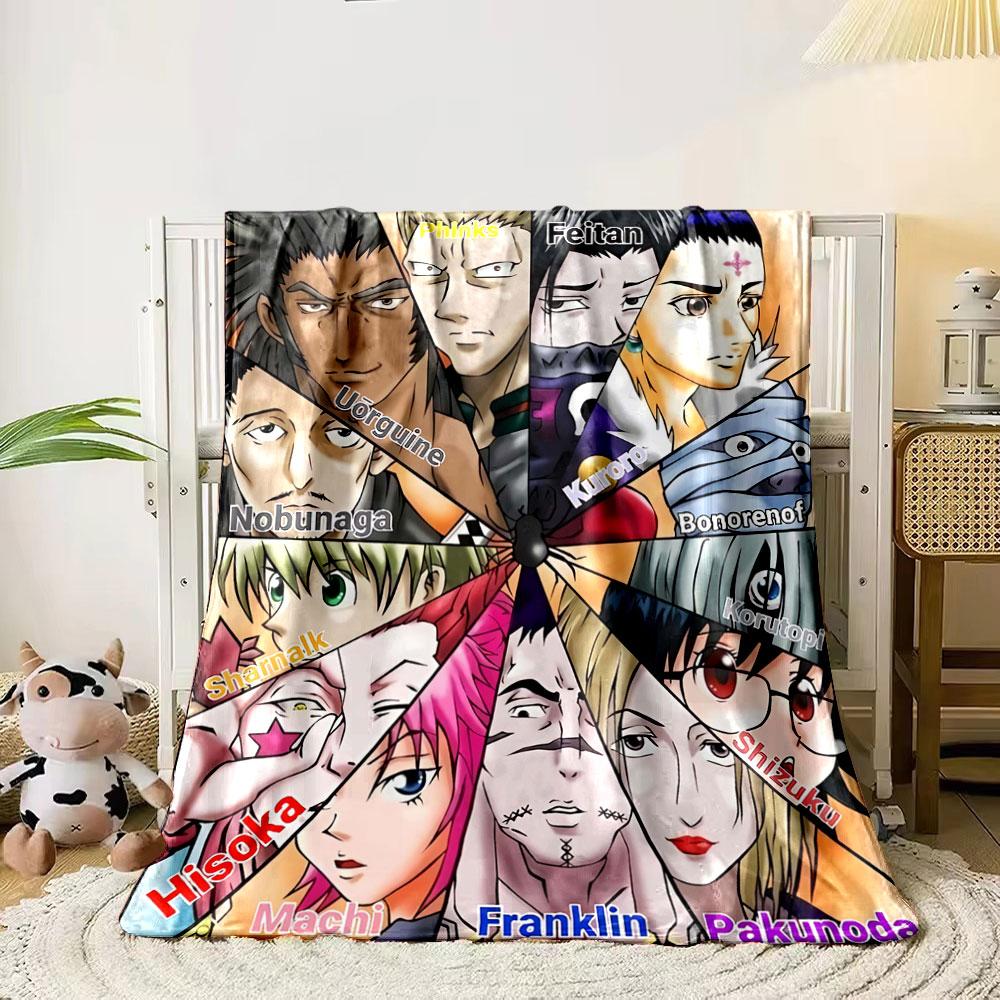 

A circular arrangement of characters portraits with vibrant colors and names. for all seasons blanket lunch break throw gift 80cm x 120cm