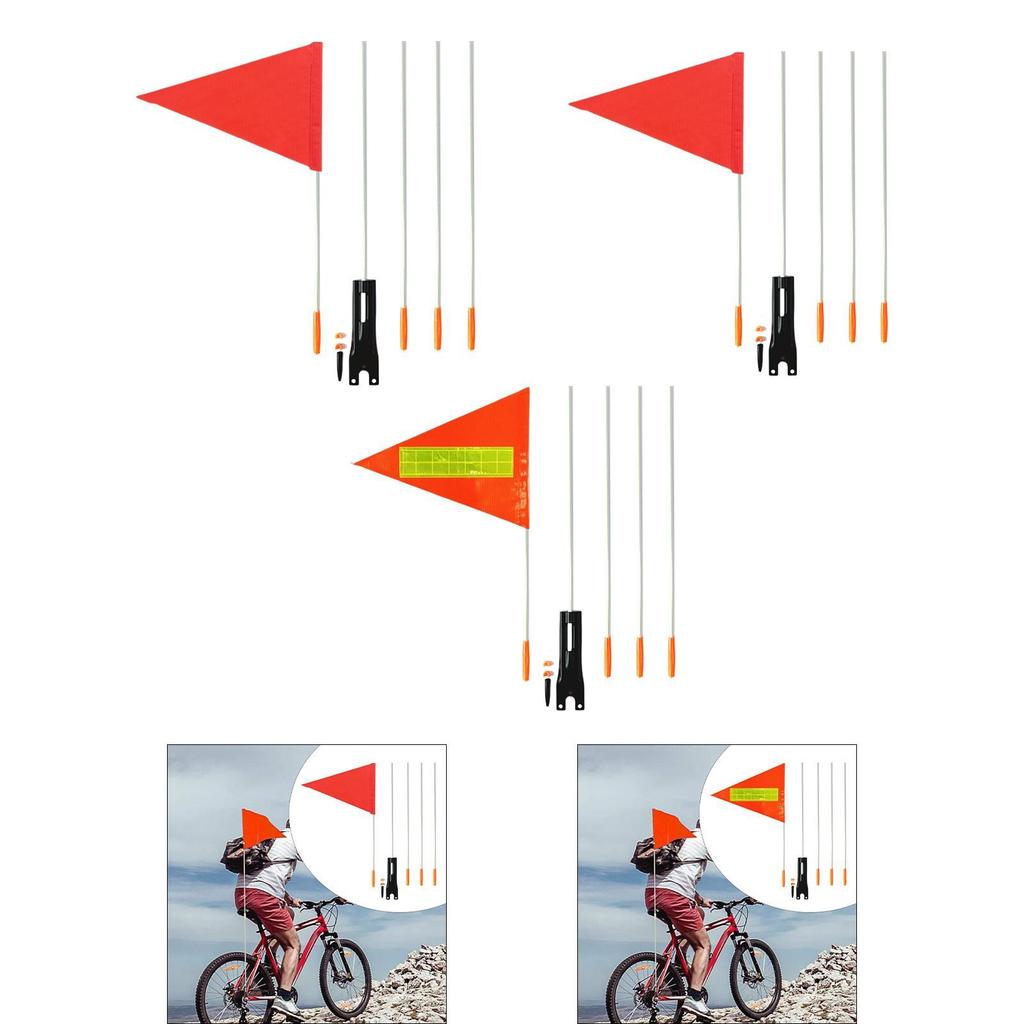 Bicycle Flag with Pole, Fiberglass Bicycle Flag Tent, for Kids, High Visibility