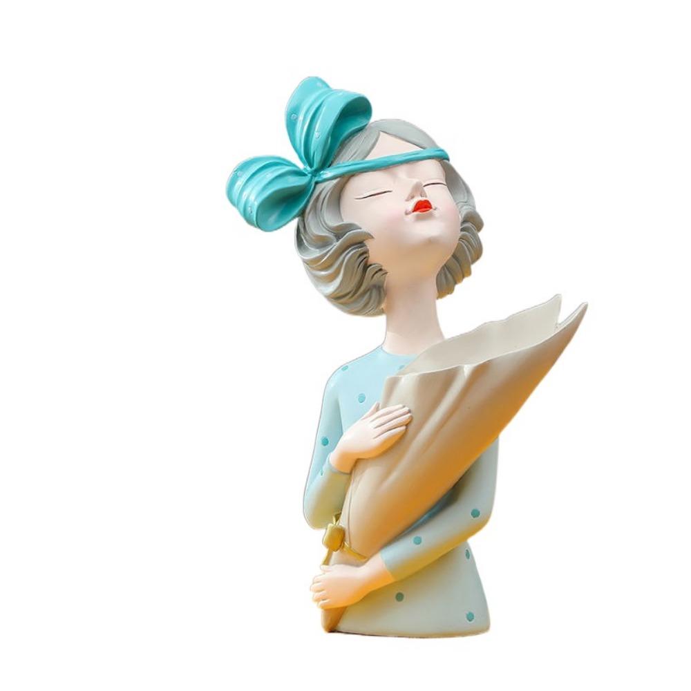 

Элегантная статуэтка девушки-цветочницы, декоративная ваза для девушки, украшение, скульптура девушки-бабочки, тумба под телевизор Style 3