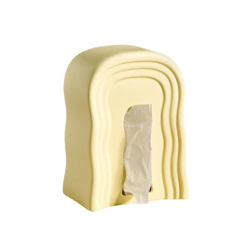 Wave Arched Ceramic Tissue Box Household Tea Table Napkin Paper Removable Home Decoration Accessories