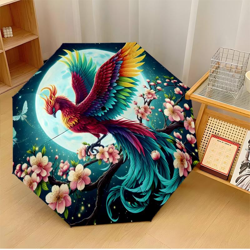 

Stained Glass Hand Holding Animal Printed umbrella windproof folding umbrella portable sun and rain umbrella suitable for gifting