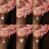 Women's Fashion Ear Cuff & Earring Set: Stylish Ring-Shaped Copper Studs In European & American Styles