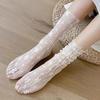 Summer Women's Simple Fashion Solid Floral Pattern Lace Socks Thin Hollow Retro Stack Cute Y2K Sweet Lolita Socks