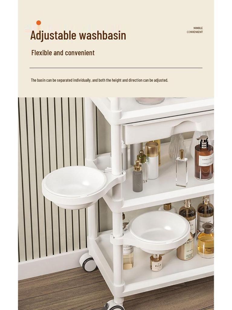 High-End Friseurtrolley: Bewegliches Aufbewahrungsregal für Schönheitswerkzeuge für Salon & Gesundheitszentrum