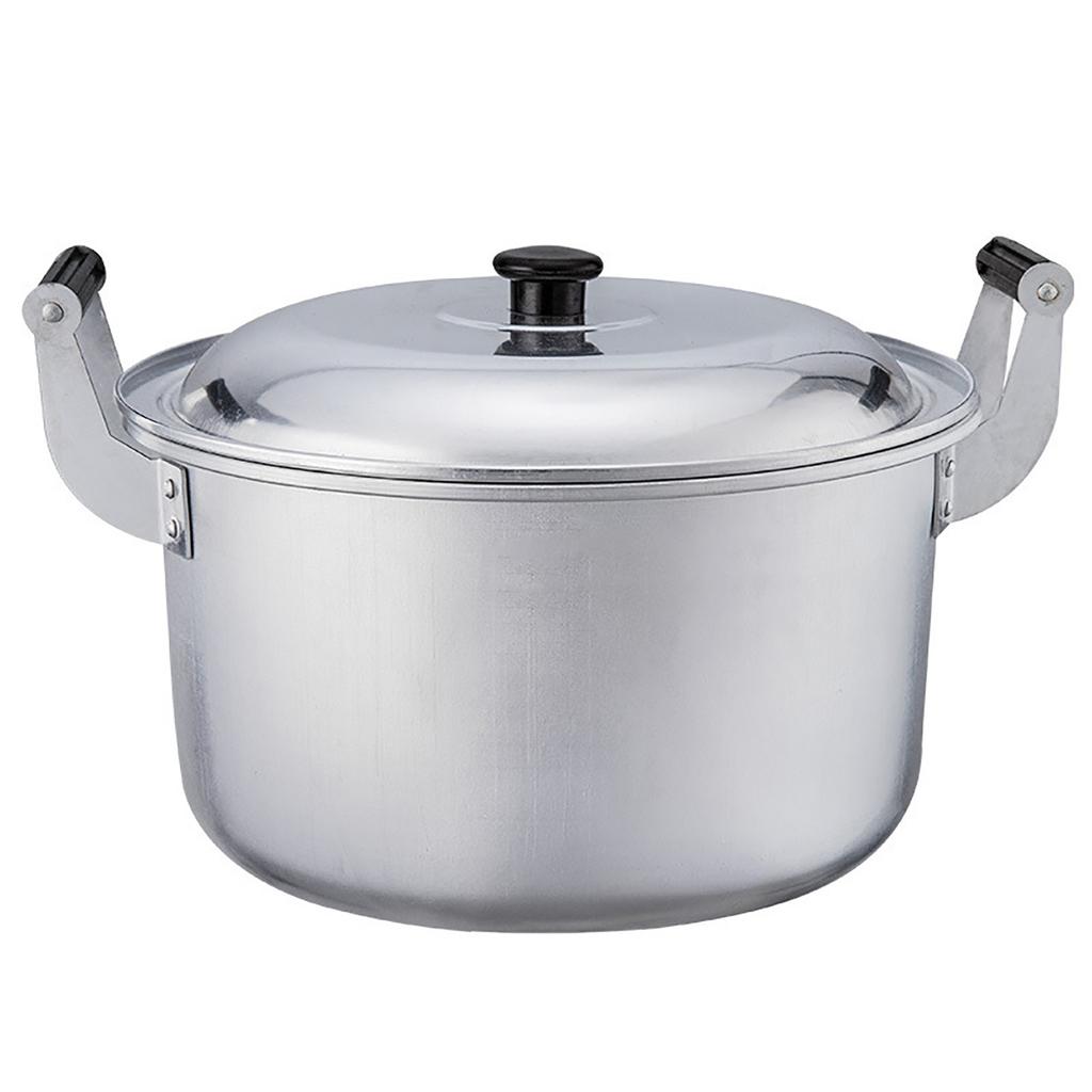 Aluminiowy garnek do gotowania z pokrywką i uchwytem, pogrubiony, o wysokiej wydajności wymiany ciepła, aluminiowy garnek kuchenny do gotowania