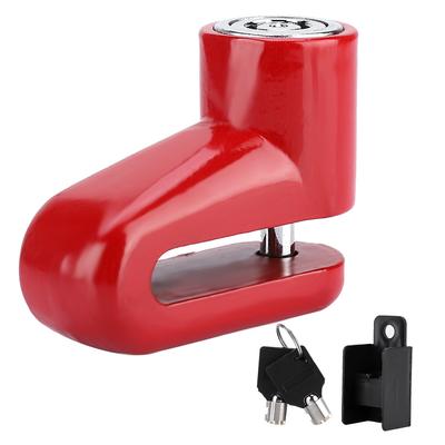 Scooter de Seguridad Motocicleta Bicicleta Antirrobo de Alta Resistencia Candado de Disco de Rueda con Freno de Bicicleta Rojo