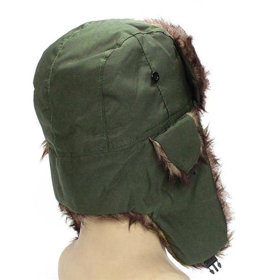 Trappermütze Unisex Verstellbar Kunstfell Winddicht Outdoor-Hut für Winter