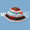 Cute Dopamine Wind Japanese Handmade Crochet Knitted Bucket Hat Rainbow Rhombus Plaid Wool Bucket Winter Basin Hat Bucket Hat