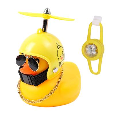 Ducks Motorcycle Captain, Dashboard Car Duck | Yellow Duck Cycling Decoration with Propeller Helmet