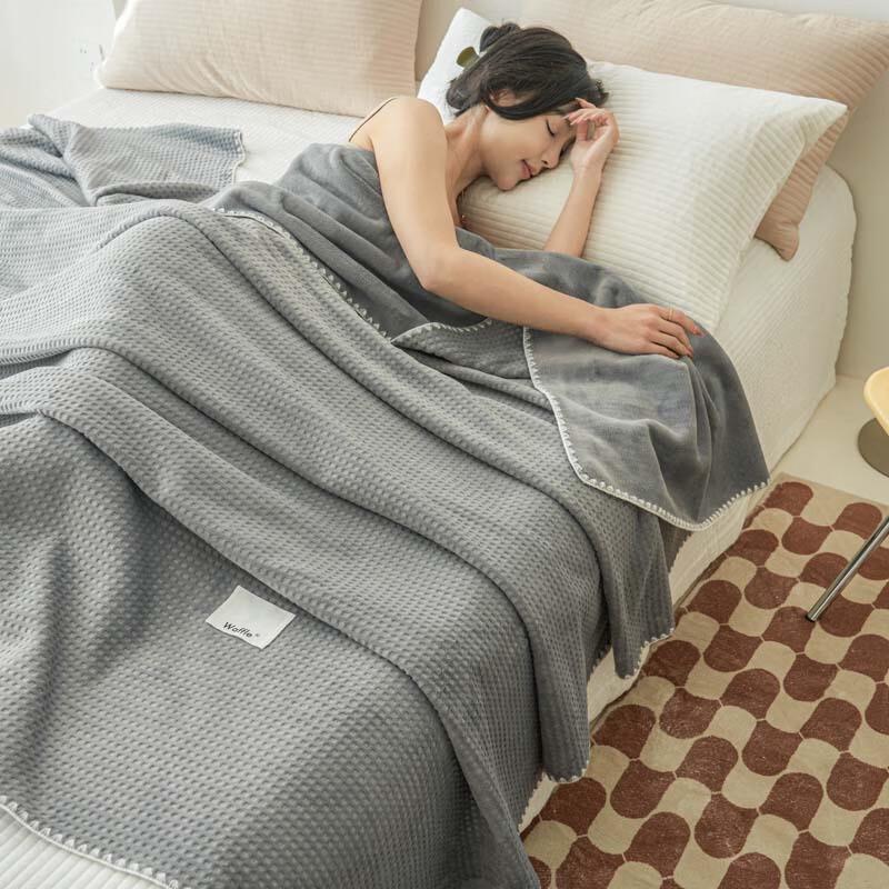 OEING Waffle Milk Velvet Winter Blanket