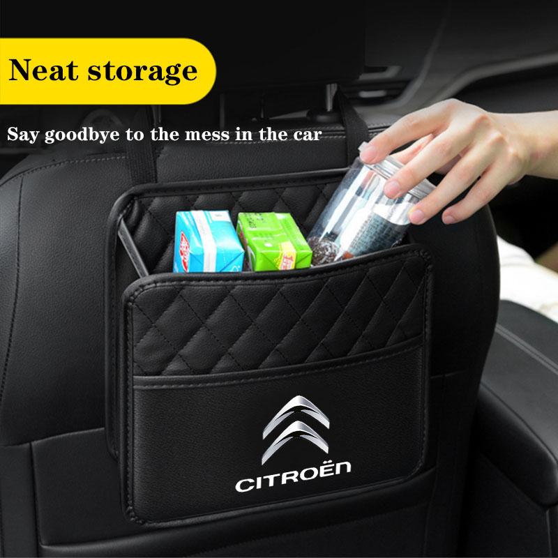 Multi-functional car seat back storage bag Leather Hanging bag For Citroen C1 C2 C4 C5 C3 C4L Berlingo Xsara Picasso Accessories WR3