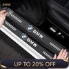 XUREI1 E46 B3 For BMW 4Pcs Carbon Fiber Car Door Threshold Plate Stickers For BMW M M3 M5 F10 F30 F20 E28 E30 E34 E36 E39 E46 E91 Perfo