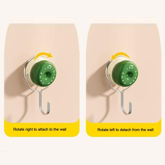 Suction Cup Wall Hook Reusable No Drill Hook with 180-degree Rotating Hook Design for Bathroom