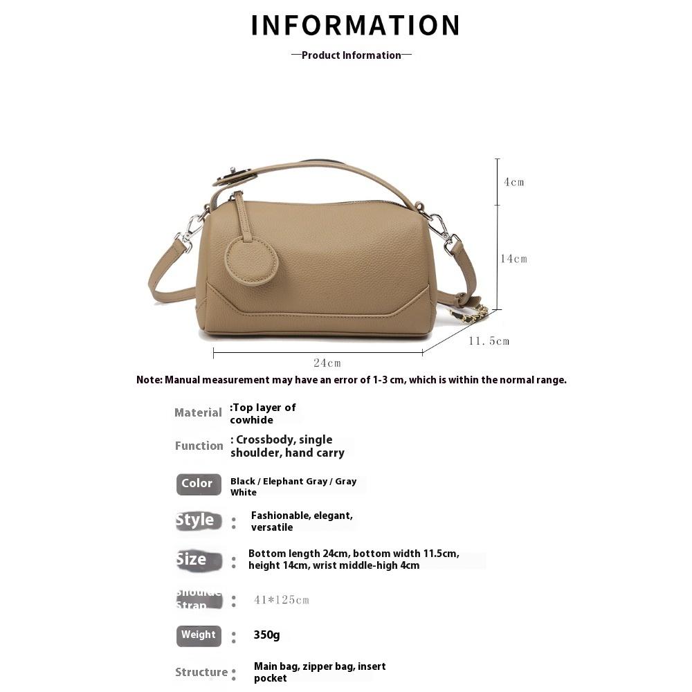 Leather Pillow Bag Women's Summer Bag Women's Cowhide Crossbody Bag Mom Bag Handbag