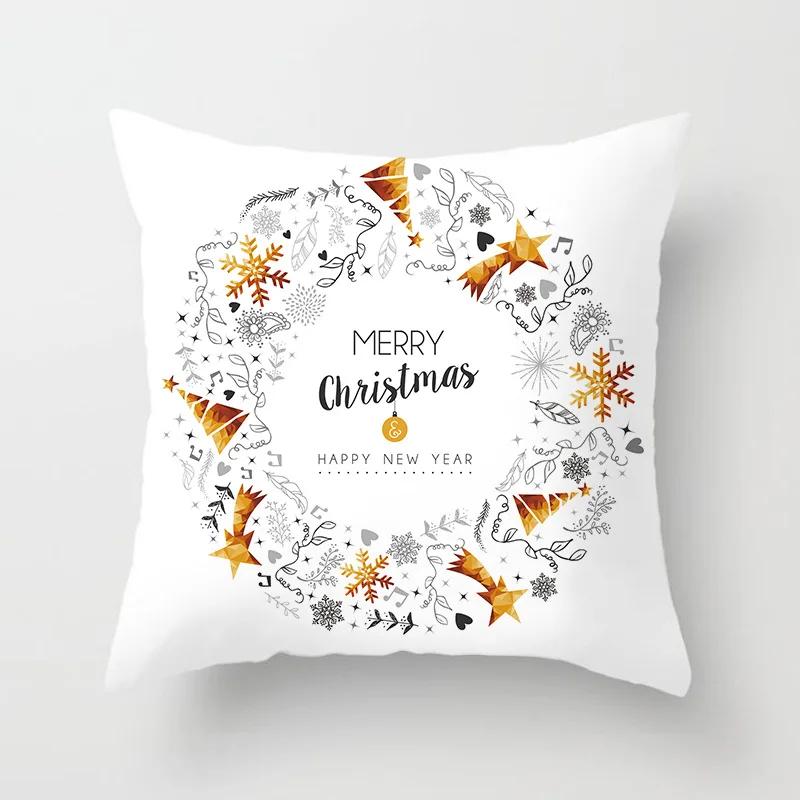 Christmas Cushion Cover Merry Christmas Decoration Pillowcases Santa Claus Throw Pillow Case Christmas Cushion Cover Navidad