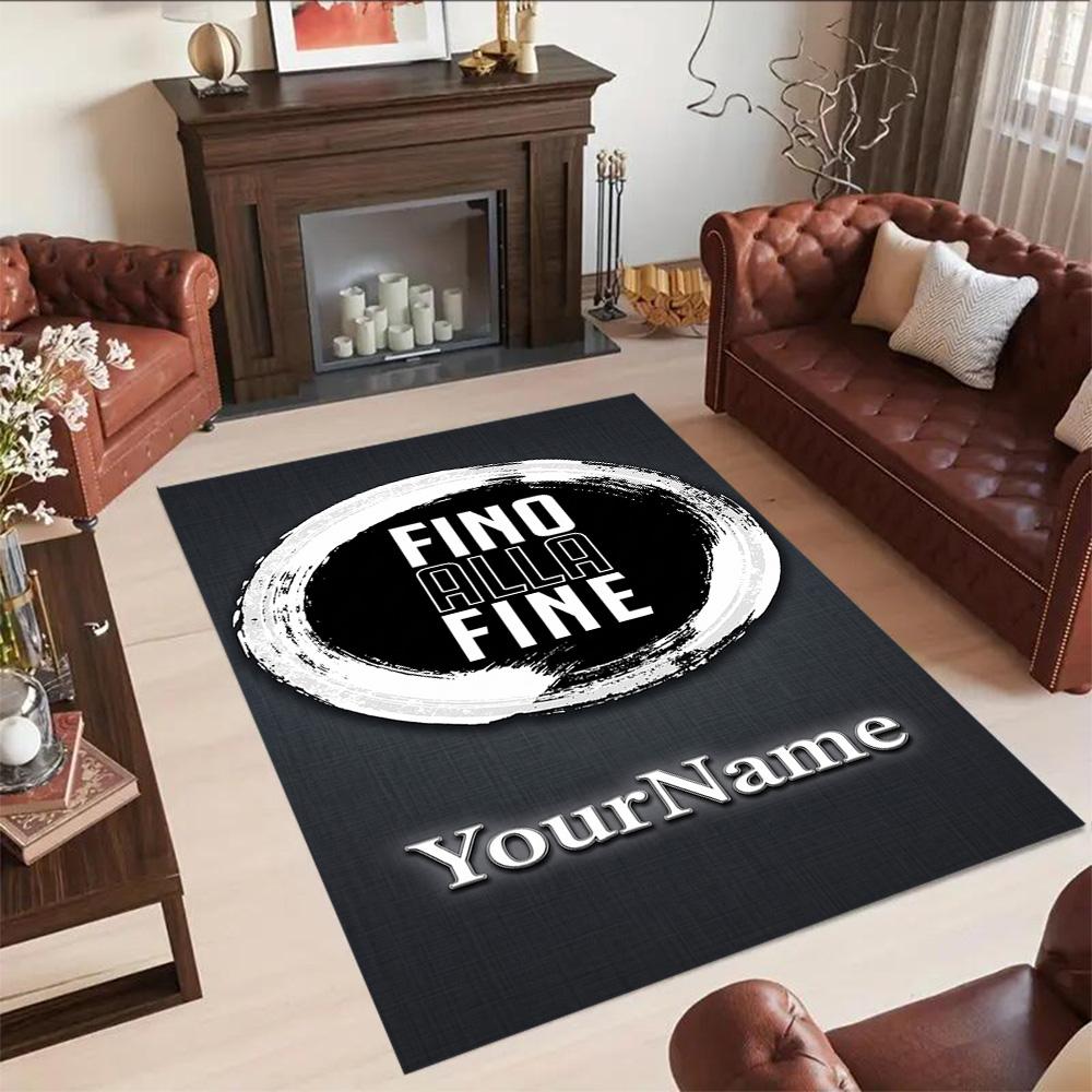 Juventus Personalized Text Area Rug Design for Foyer Balcony Dormitory Decorate room Antislip Carpet Office home decor Wedding Party Gift