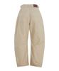 Sekeondeusolteu Balloon Tab Curved Cotton Pants (Beige)