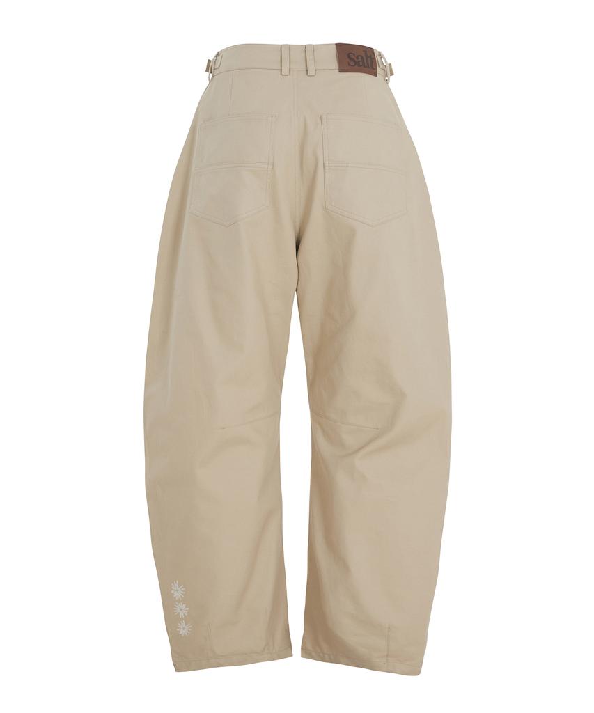 Sekeondeusolteu Balloon Tab Curved Cotton Pants (Beige)