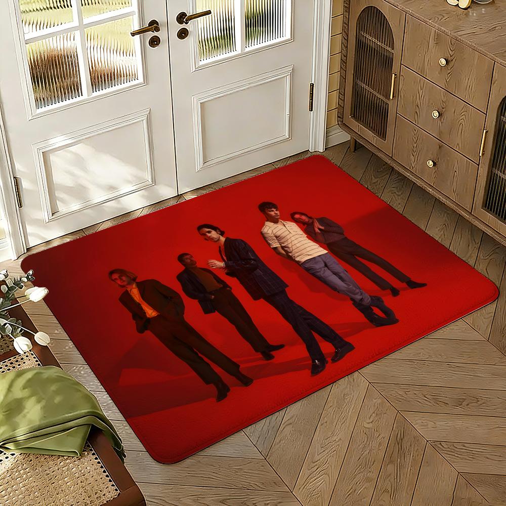Band F-Fontaines D C Floor Mat Soft Thickened Absorbent Non-Slip Bedroom Living Room Door Mat Home Decor Flannel Rugs
