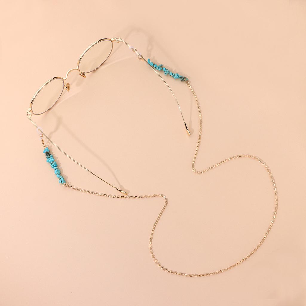 Europe, America, fashion and simple temperament popular turquoise glasses chain, personalized versatile metal glasses accessories