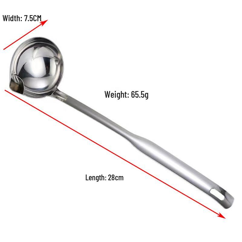 

ZISIZ Stainless Steel Square Handle Oil Filter Soup Spoon 5-Pack
