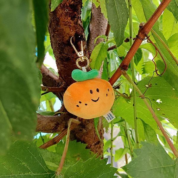 Cute Jeju Island Honey Orange Plush Keychain Soft Smiling Orange And Smiling Little Stone Doll Accessories Girl Kawaii Birthday