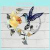 Metal Bird Wall Art Decor For Living Room Garden Outdoor Home With Floral Design