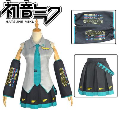Hatsune Cos Clothes Hatsune Future Formula Clothes Fabric Cosplay Women's Clothing Two-dimensional Girl JK Clothes Full Set