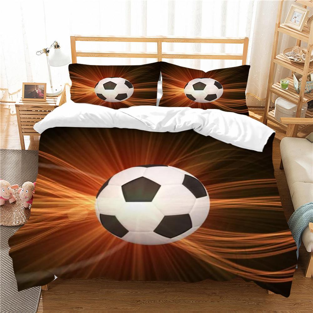 Home Bed Set with Pillowcase Vintage Bedding Cover Suit  Football Bedclothes Vintage Star Printed Home Textiles