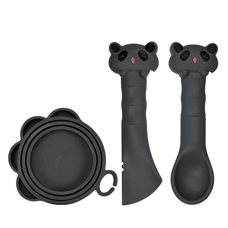Pet Canned Food Spoon, Canned Food Lid, Wet Food, Dry Food Spoon, Feeding Spoon, Stirring Spoon, Cat Silicone Can Opener, Sealed Lid