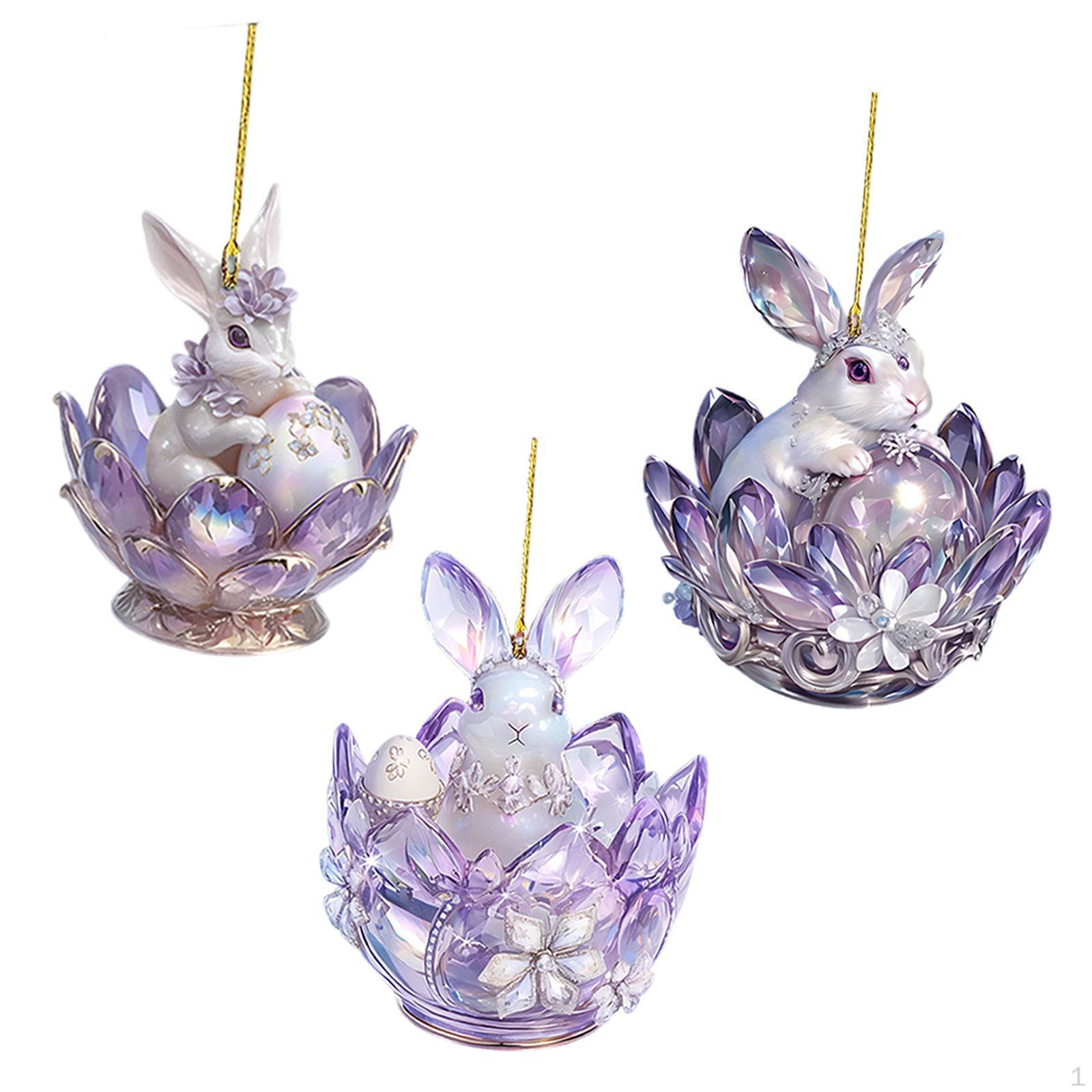 

Подвесной кулон в виде кролика 2D, плоский орнамент, креативный, коллекция украшений для настенных веранд друзей 3pcs