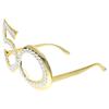 1 Pair of Birthday Glasses 50 Years Old Glasses with Rhinestones Funny Plastic Costume Photo Booth Prop
