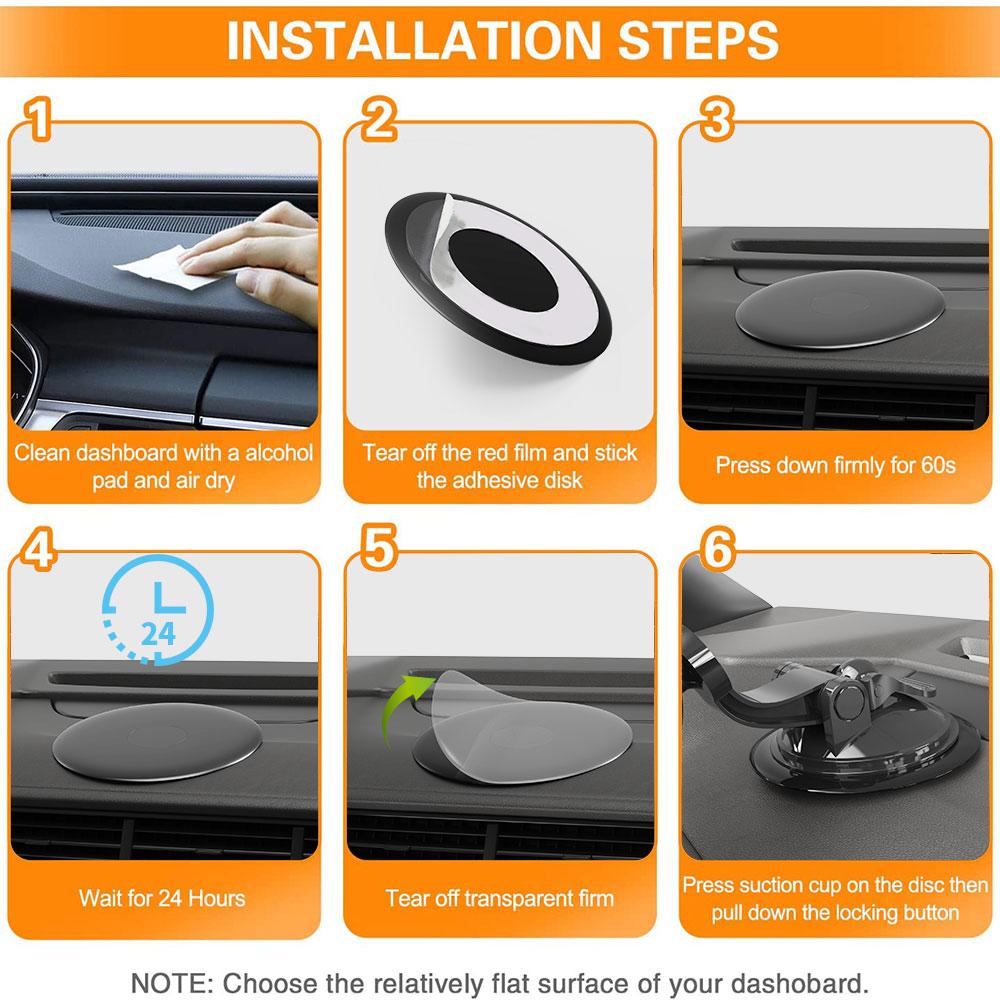 Dashboard Pad Mount Suction Cup Pad Disc Adhesive Stick on Universal Dash Pad Mounting Disk for Suction Cup Phone Mount GPS Suc