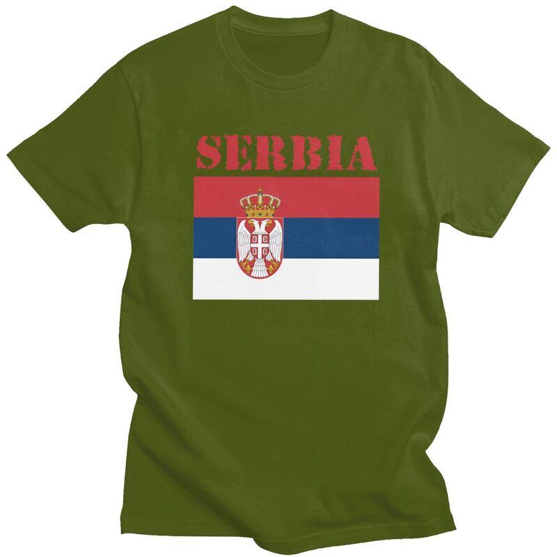 Custom Mens Serbia Flag T Shirt ShortSleeve Cotton Tshirts Tshirt Casual Tees Clothing
