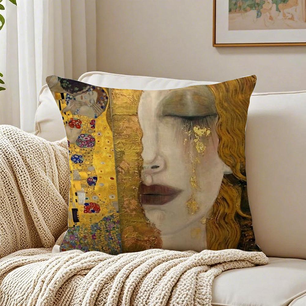 Nouveau Austrian Art GGustav Klimt Cushion Cover Pillowcase Antidustmite living Room Sofa Decor Cushion Room