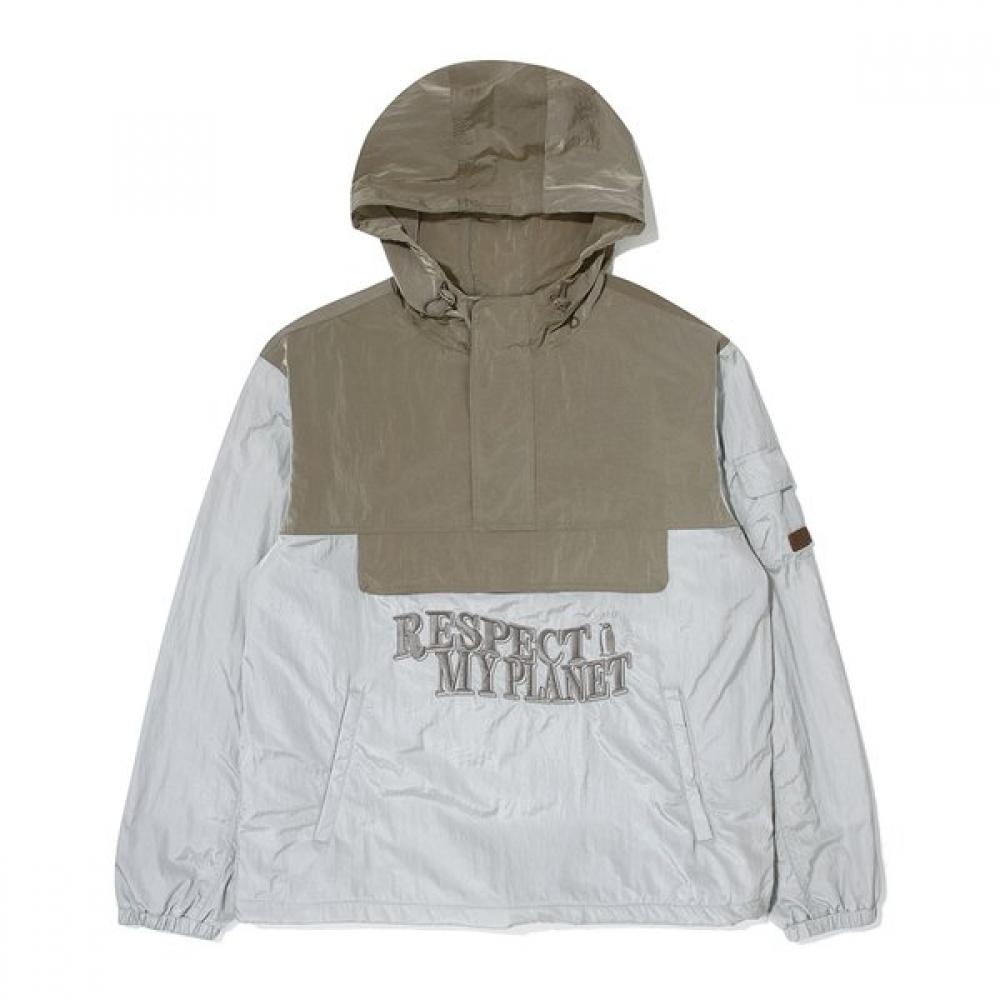 Dual Effect Embroidered Anorak  Mint 085