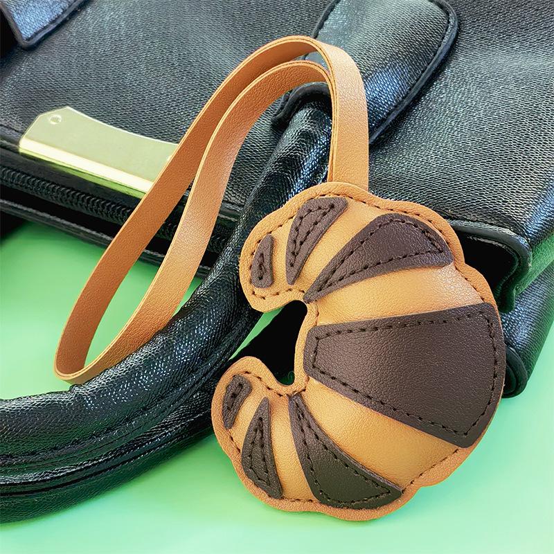 Creative Croissant Leather PU Keychain Pendant