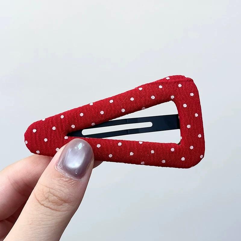 Korean Style Polka Dot Triangle Hair Clip Women's Fashionable and Simple BB Clip Hair Accessories