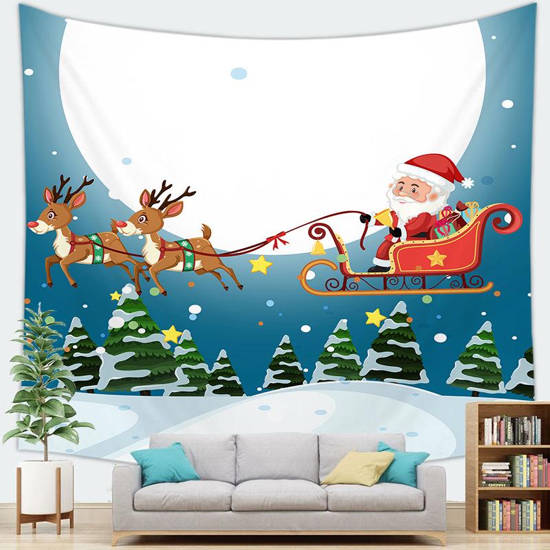 Santa Claus Background Home Hanging Cloth Christmas Tapestry Wall Hanging