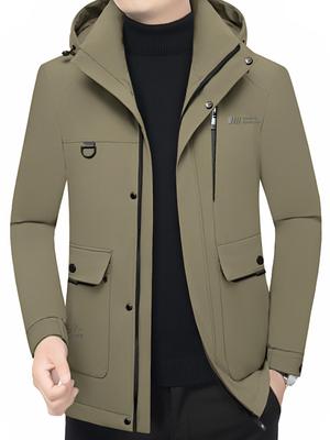 Winter 2025 Men's Hooded Down Jacket: Fashionable, Warm, Thick, Casual Business Outerwear for Middle-Aged.