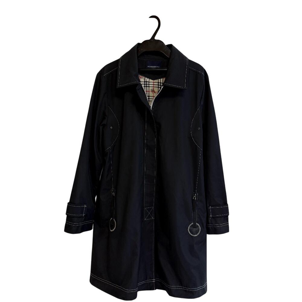 BURBERRY Lining Nova Check polyester trench coat black polyester Women Used